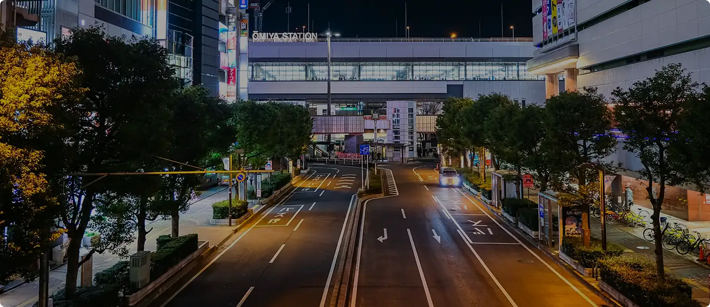 大宮駅東口の街並み